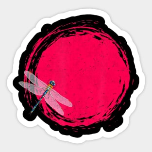 Japanese Dragonfly Zen Circle Sun Meditation Sticker